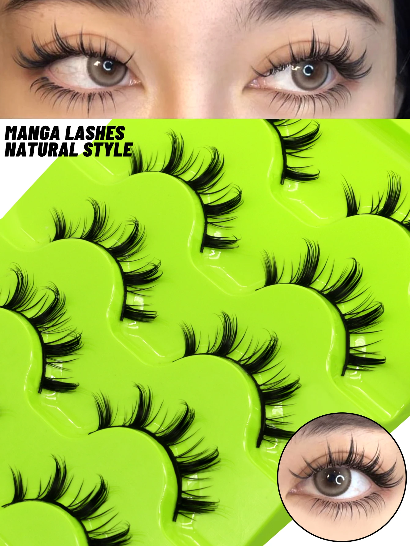 GROINNEYAFluffyFalseEyelashes5PairsFalseEyelashesSoftCross