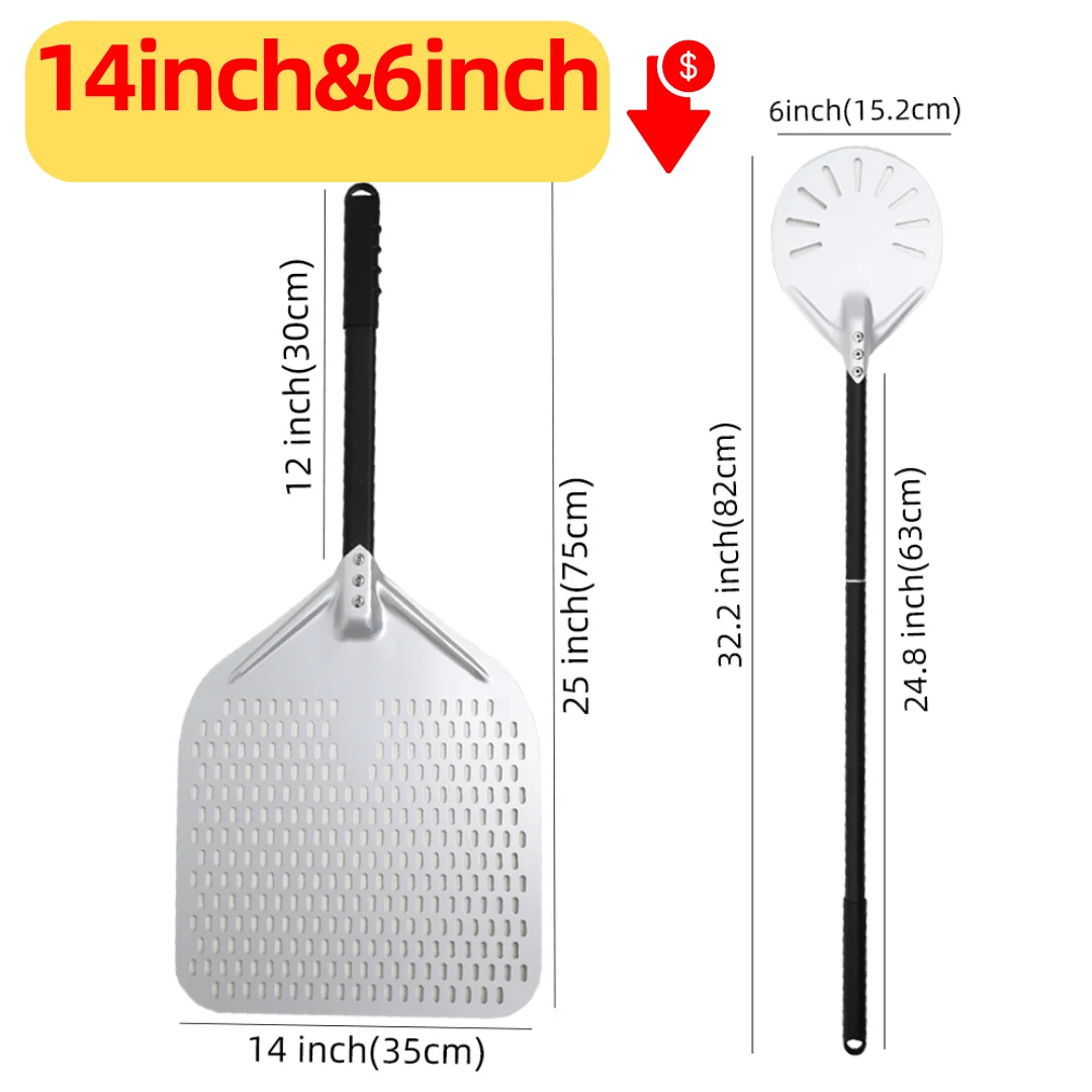 Enhanced Pizza Oven Shovel and Paddle Set - Hard Anodized Baking Tool Collection