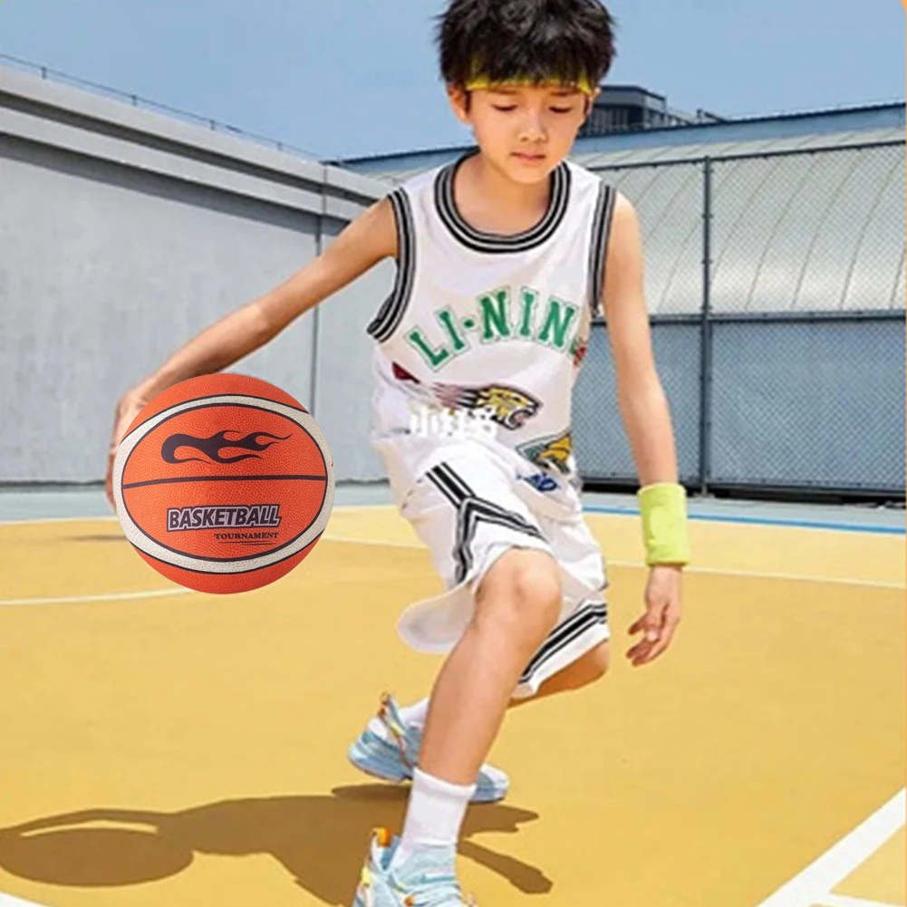18/21/24cm Silent Basketball High-Resilience Bouncing Mute Ball Size 3/5/7 Training Foam Ball for Various Indoor Activities 3