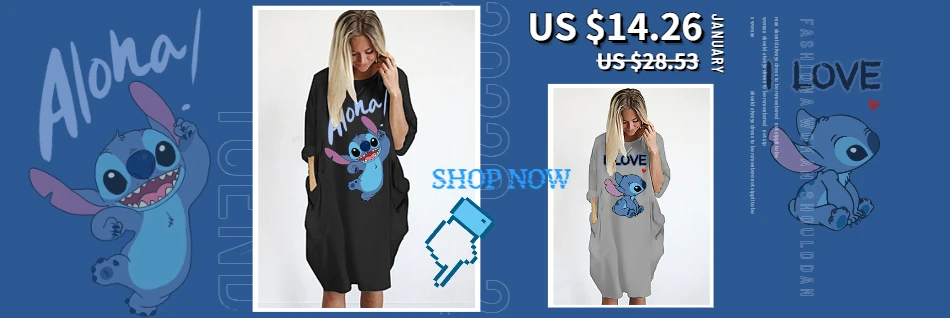 Disney Plus Size Midi Dress Long Sleeve Robe Casual Minnie Mickey Mouse Print Beach Loose Dresses Kawaii Sundress Women Clothing