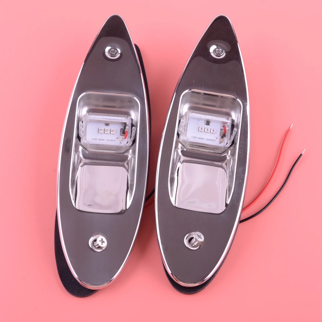 

2Pcs Green & Red 12V Marine Boat LED Navigation Side Bow Tear Drop Light Flush Mount Long Irradiation Distance New