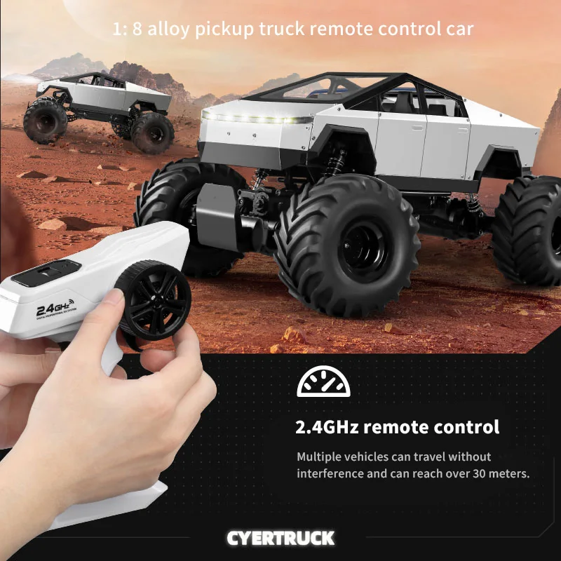 1:8 Alloy Off-road Remote Control Car, Super Large Four-wheel Drive Charging Big-foot Climbing Car, Simulated Sound Effects 5