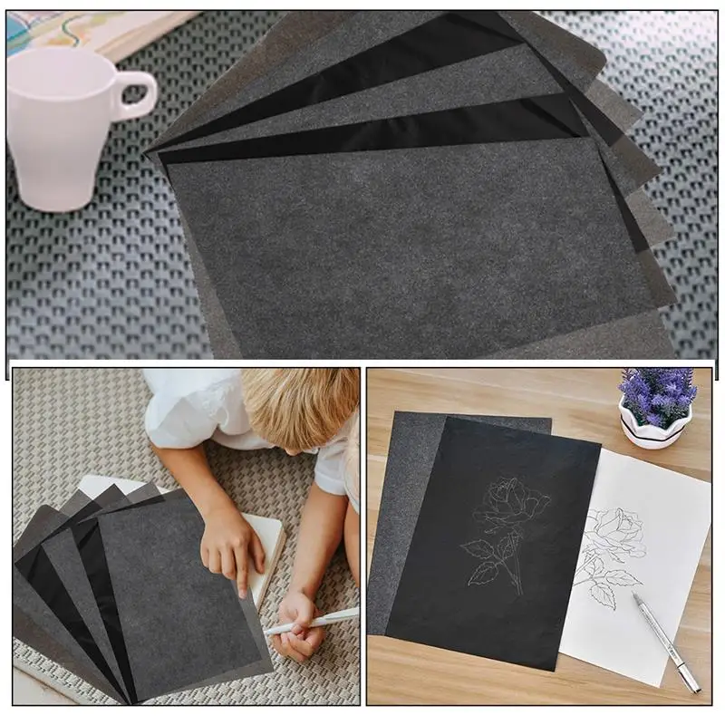 50Pcs Transfer Tracing Paper Carbon Transfer Paper Single Side Graphite Copy Multi-Use Carbon