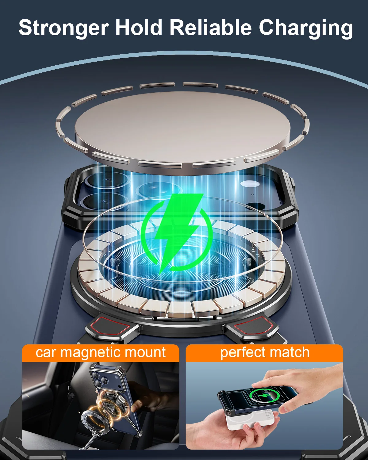 Eary Metal Phone Case for iPhone 17 Pro Max for Magsafe Magnetic Stand 360°Rotatable Frameless Shockproof Drop Protection Cover