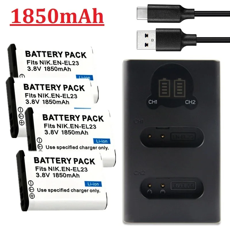 En-El23 Enel23 En El23 Batteria 1850Mah Per Fotocamera Nikon Coolpix B700 P900S P900 P610S P610 P600 S810C