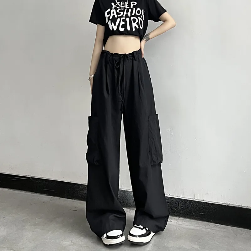 

2022 New High Waist Drawstring Straight Thin Loose Casual Women's Pants Free Shipping