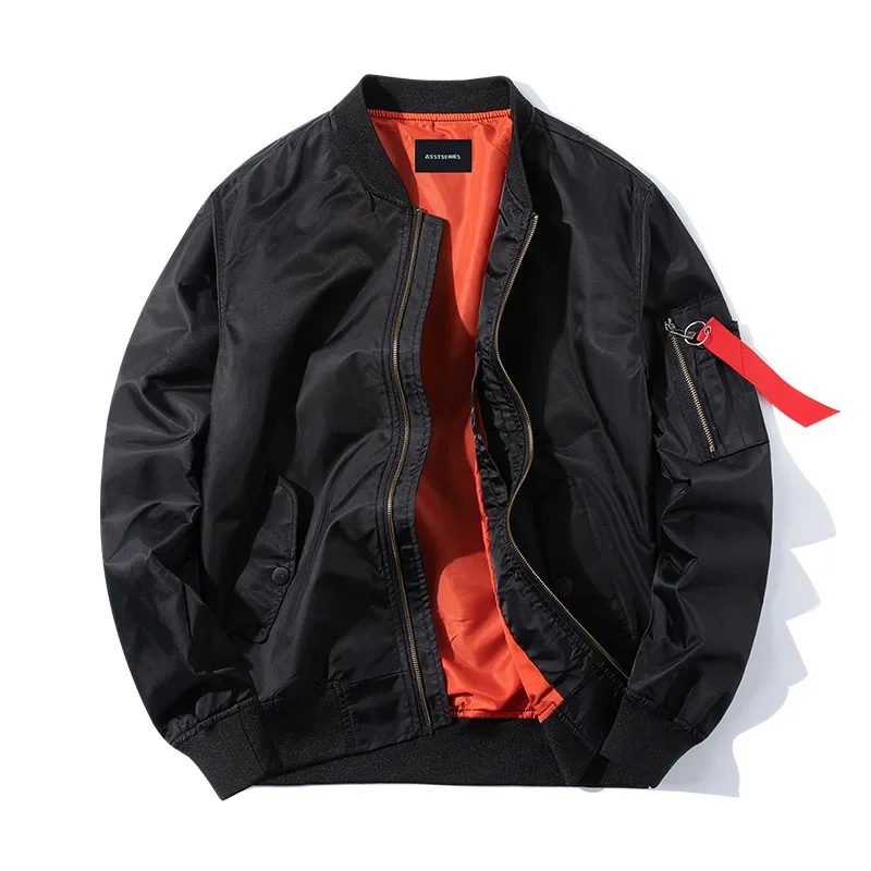 2023 New Spring and Autumn Large Men's Versatile Sports Casual Stand Neck Jacket Pilot Coat  Loose Bomber