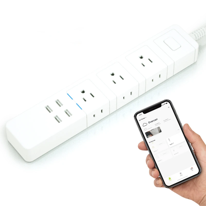 

Wifi Smart Surge Protector Wifi Power Strip usb c Us multi Plug 6 Ac Outlets And 4 Usb Ports Universal extention Socket