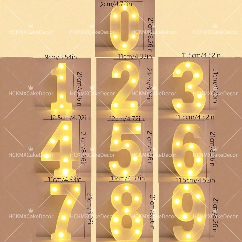 Illuminated LED Marquee Numbers - Battery Operated Decorative Lights for Events and Home Decor