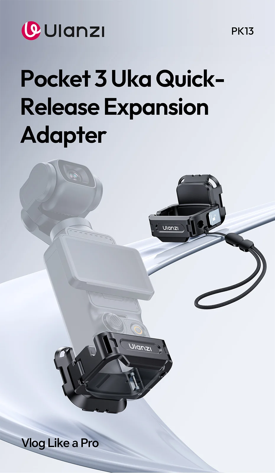 Expansion Adapter for DJI Pocket 3 Metal Adapter for Camera Tripod Backpack Clip
