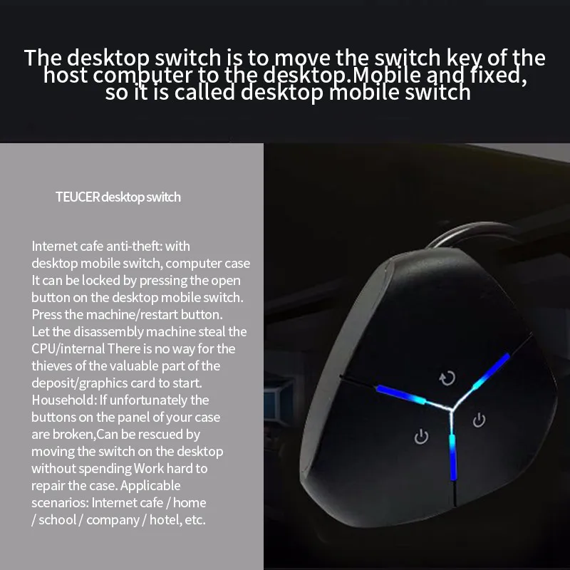 TEUCER Home External Extension Line Computer Mobile Desktop Startup Buttons Swit