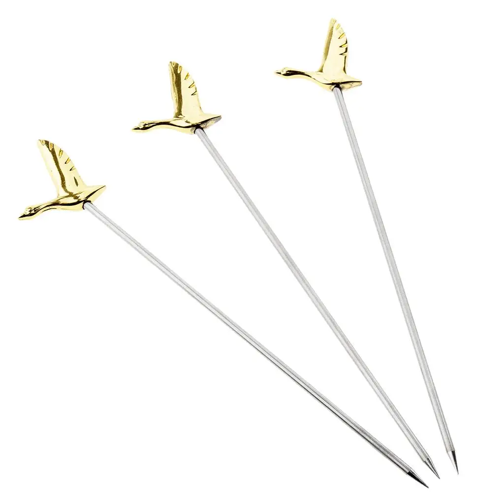 3pcs/pcs Stainless Steel Cocktails Choose Fruit Sticks for Party