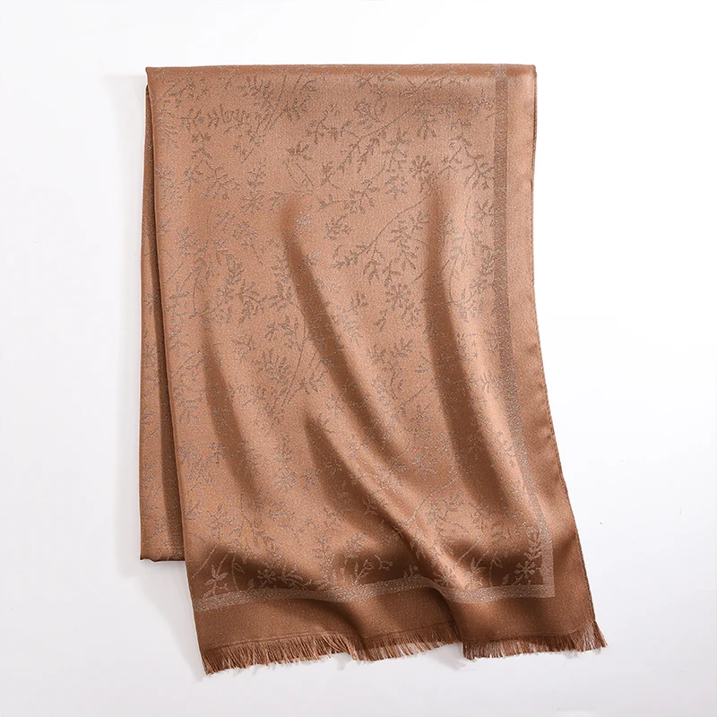 2025 Female Scarves Ombre Gradient Glitter Shimmer Fringe Shawls And Wraps Pashmina Stole Bufandas Muslim Sjaal