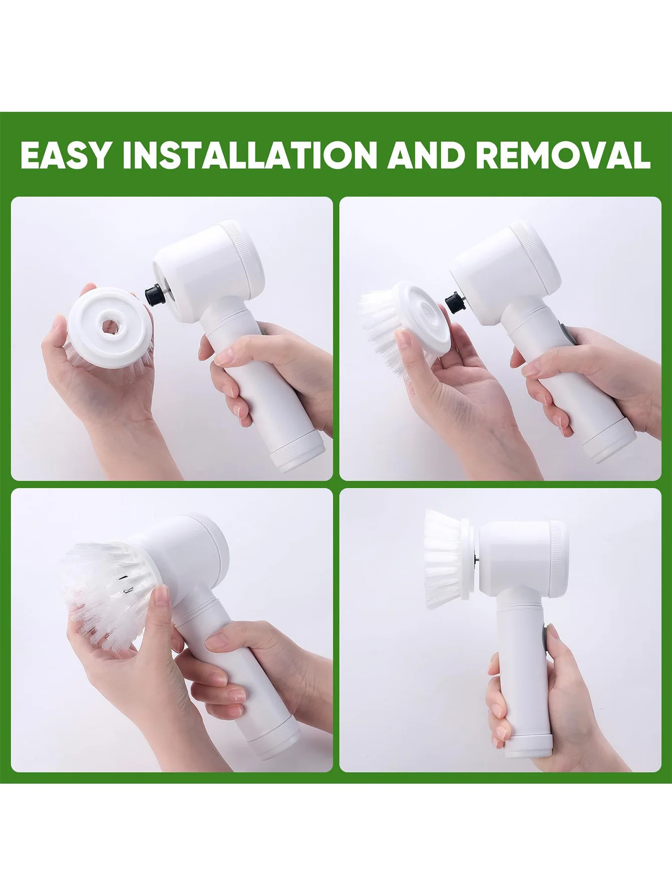 Description Picture 4 of item5-in-1 Electric Cleaning Brush Set â€“ Multi-Purpose Scrubber for Kitchen & Bathroom, Electric Shoe Polishing Brush