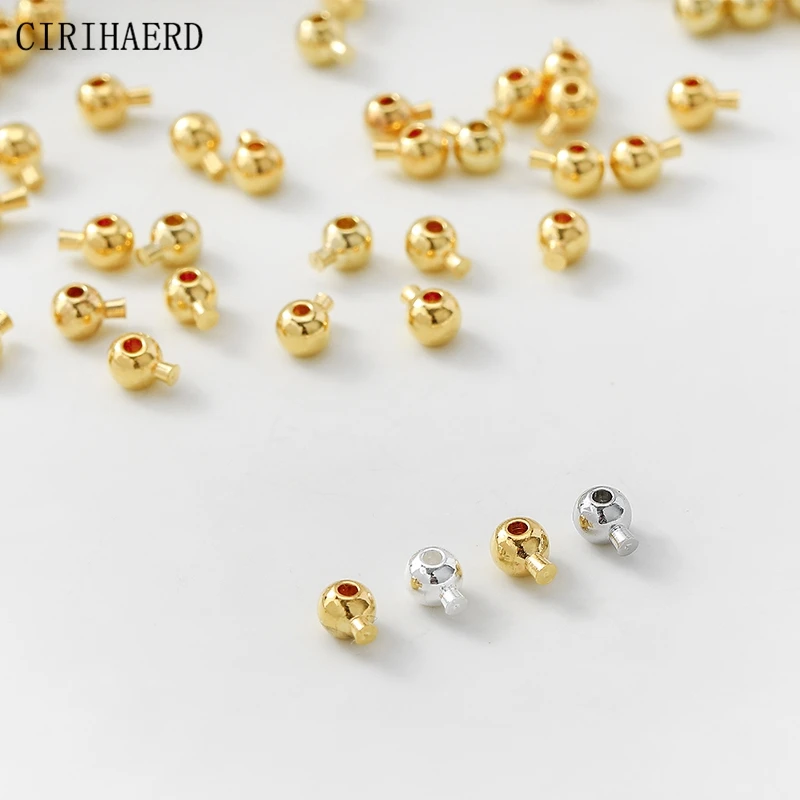 Button Clasps Cord Stopper End Beads Fastener 14K/18K Gold Plated