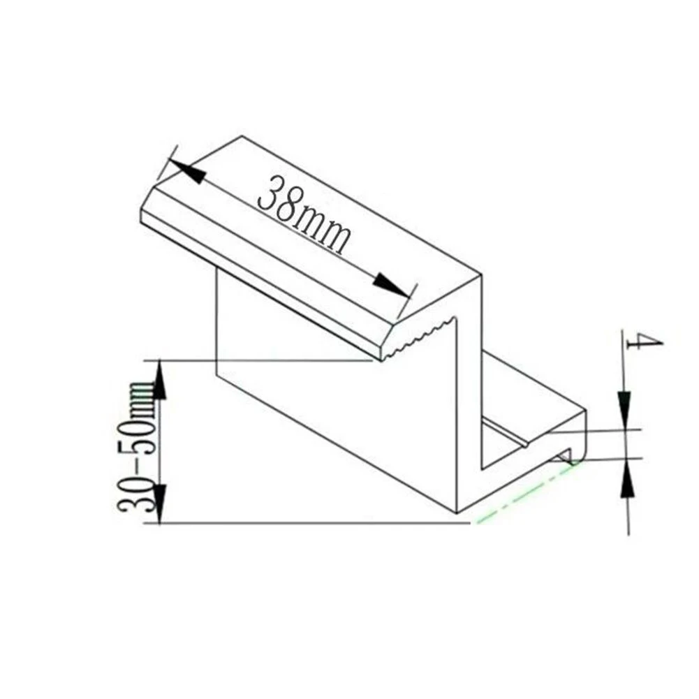 

4Pcs Photovoltaic Solar End Clamp Black Solar Panel Photovoltaic Bracket 30mm 35mm 40mm 45mm Aluminium Profile