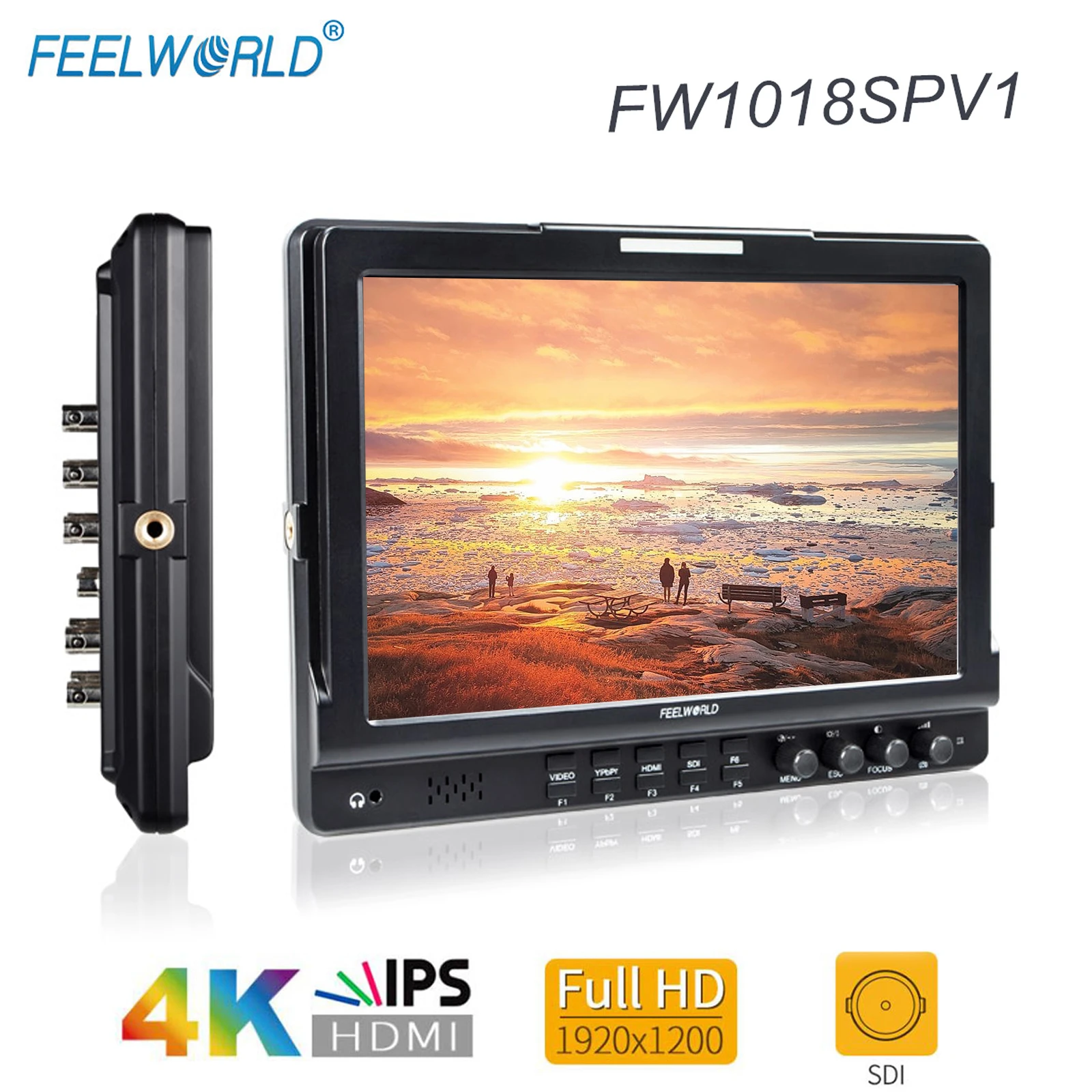 Монитор для камеры Jimmy Jibs и DSLR FEELWORLD FW1018SPV1 10 1 дюйма Full HD 1920*1200 HDMI/3G-SDI | Электроника