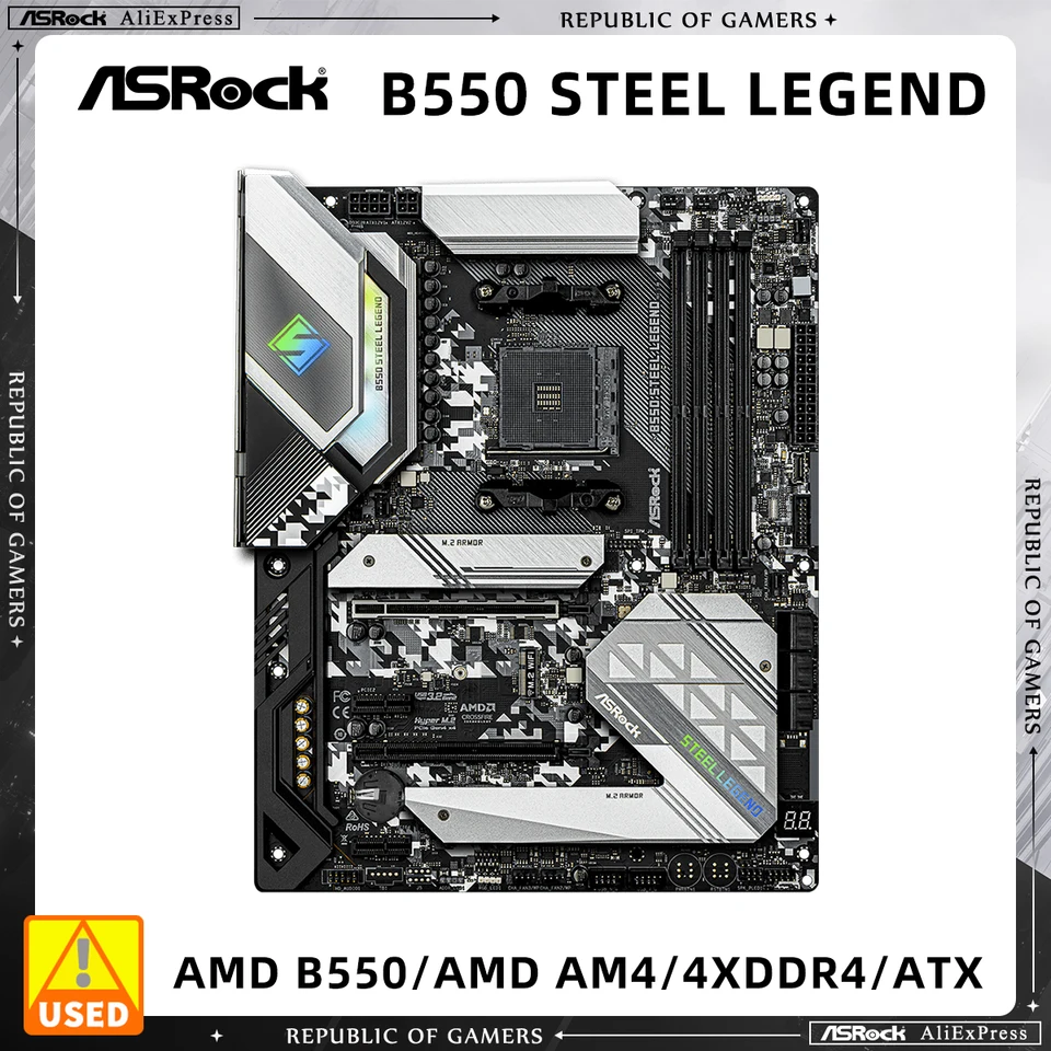 ASRock B550 スチールレジェンドマザーボードサポート AMD Ryzen 7