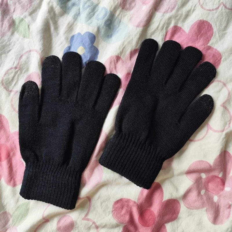Verdickte gestrickte Touchscreen-Handschuhe für Herren für den Winter, zum Radfahren im Freien, zum Schutz vor Kälte und für Wärme – Detail 8