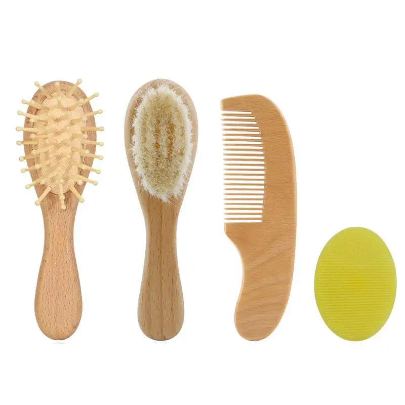 

Wooden Baby Hair Brush Comb Bath Hair Brush Set Beech Material Baby Care Accessory Baby Shower Baby Registry and Birthday Gifts