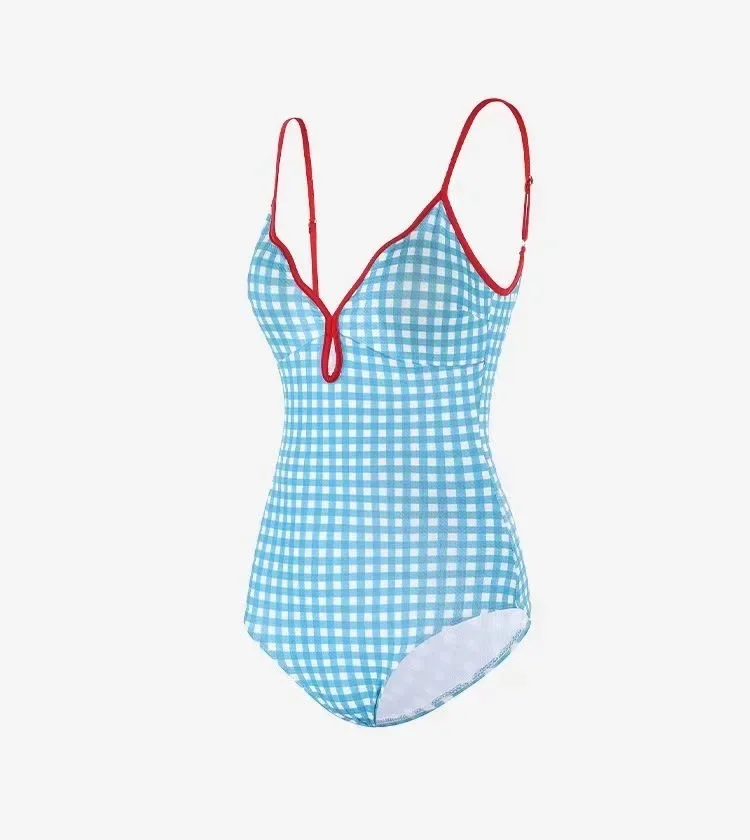 2024 Young Girls Pure Retro One-piece Beachwear Women's Swimsuit INS Style Korean Style Hot Spring Sexy Beach Bikini