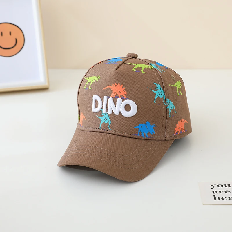 Children 's Sports Hats School Baby Boy Baseball 2024 Summer Embroidered Dinosaurs Outdoor Kids Caps for 2-8Years Adjustable 6
