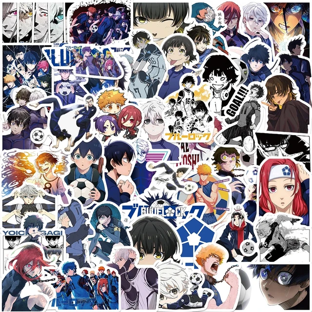 50Pcs Classic Anime Blue Lock Stickers for Kids, Japanese Anime Decals  Stickers Waterproof Vinyl Hydroflask Phone Skateboard Laptop Stickers