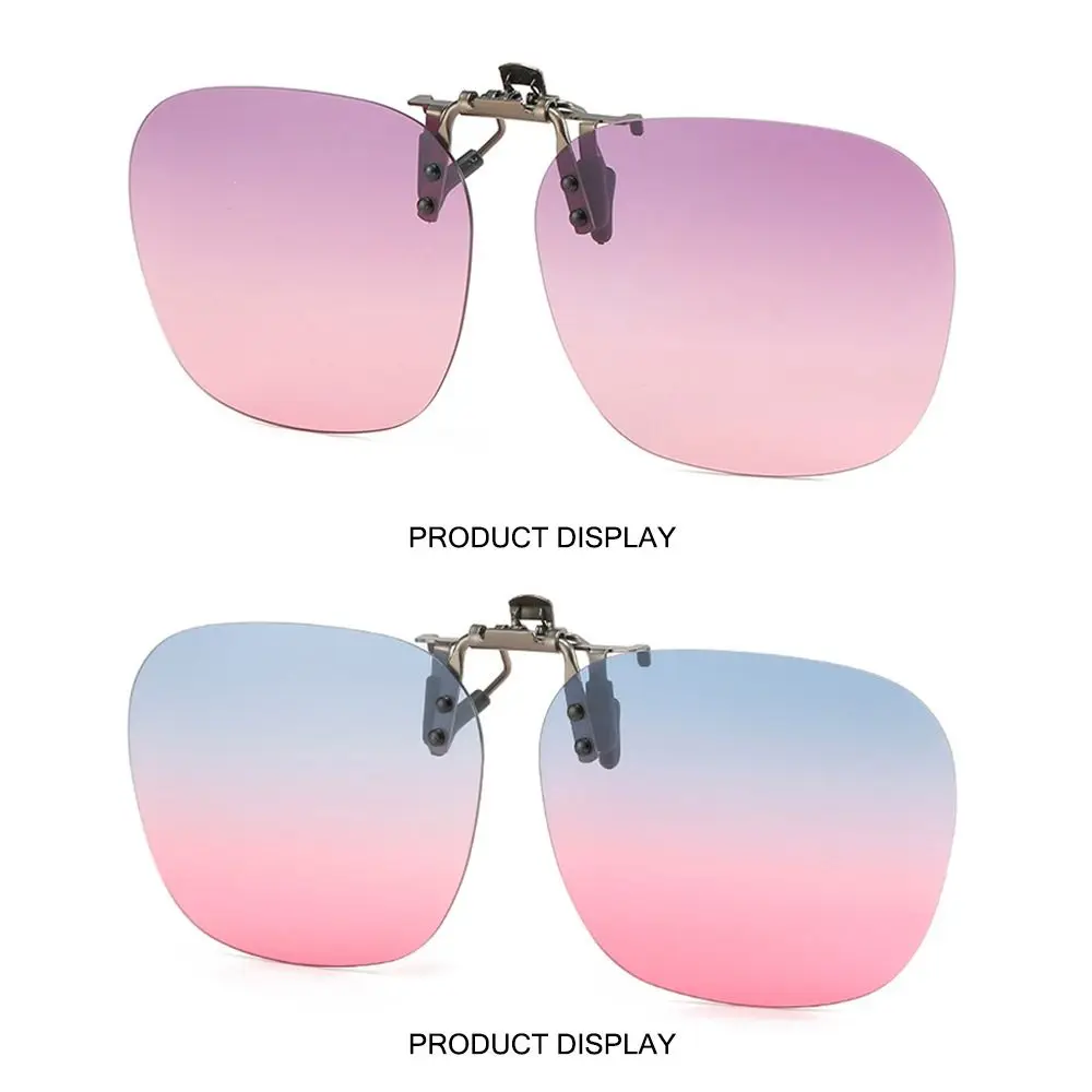 Polarisierte Clip-On-Sonnenbrille für Herren, Autofahrerbrille, Damen, quadratisch, hochklappbar, Sonnenbrille für verschreibungspflichtige, randlose Polygonale Farbtöne – Detail 6