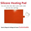 5V 12V 24V 110V 220V Electric Silicone Rubber Heating Pad 3M Adhesive Sticker Heater Plate Mat Middle Protrude Bulge Output Wire 1