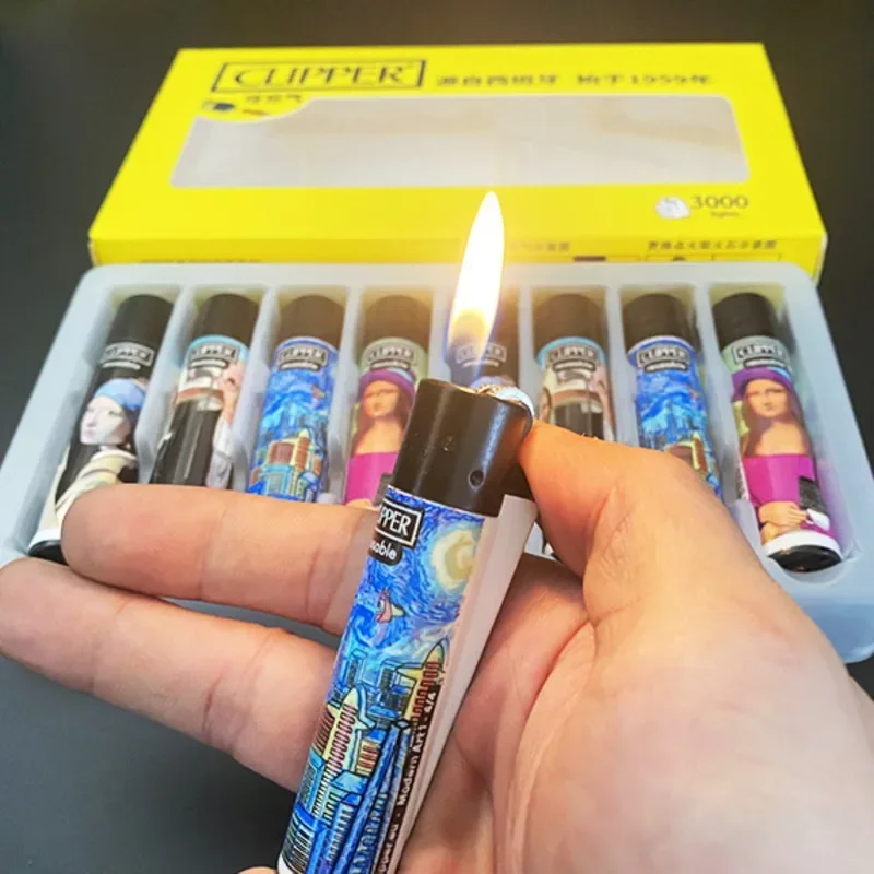 SpanishOriginalClipperGasLighterwithPersonalityPatternRefillableGasLighter8Pieces