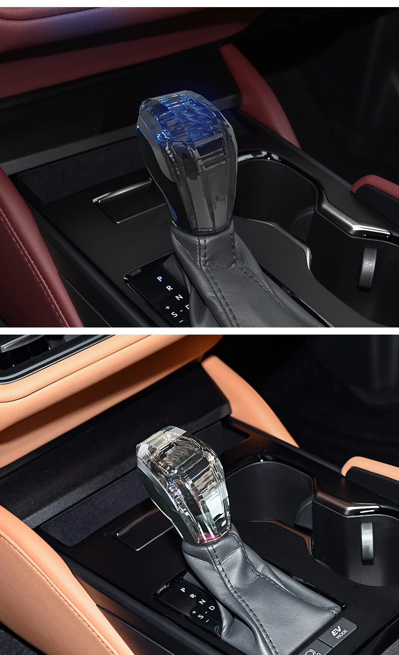 Seven color light crystal shift knob suitable for Lexus 25 crystal gear head car