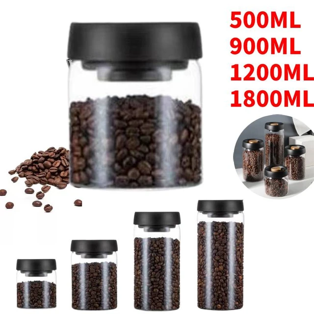 Vakuum Dichtung Kaffee Bohnen Kanister Luftdicht Edelstahl Küche  Lebensmittel Lagerung Container Für Kaffee Bohnen Tee 750/1100/1600ml -  AliExpress