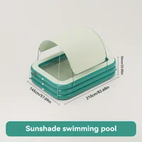 1 pièce [dépare l'été] piscine gonflable équipée d'un pare-soleil Extra-large, vert frais apporte un sentiment de fraîcheur à la maison 5