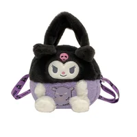 Kawaii Sanrio Plush Bag Kuromi Backpack Anime Melody Cinnamoroll Plushie Handbags Pochacco Cartoon Stuffed Bag for Girls Gifts 5