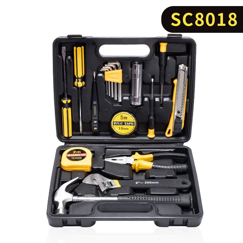 

Tool Set Household Hardware Hand Tools Combination Auto Repairing Kit Tool Box Tape Measure Pliers Wrench Screwdriver Set8018