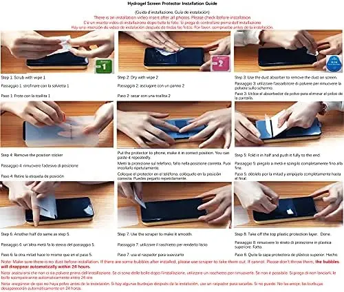 High Sensitivity Hydrogel Protective Film for iPhone 13 Pro Max,  Transparent Soft TPU [Full Coverage] [Clear HD]