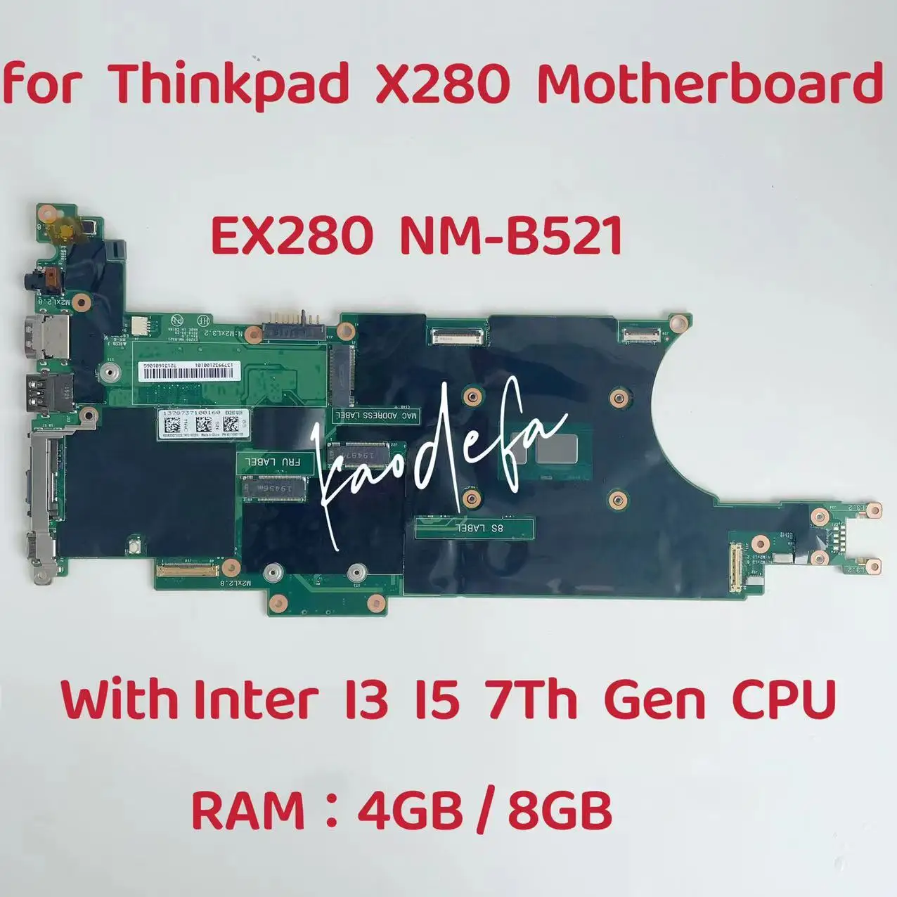 Ex280 Nm-B521 Scheda Madre Per Scheda Madre Per Laptop Thinkpad X280 Con Inter I3 I5 I7 7Th 8Th Gen Cpu Ram:8Gb / 16Gb 100% Test Ok