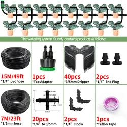 Enhanced Greenhouse Drip Irrigation Kit - Automatic Garden Watering System (15M - 40 Drippers)