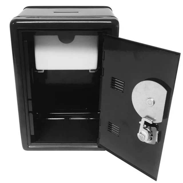 Rectangular Metal Mini Safe Password with Key Piggy Bank Safe Shape Child Piggy Bank 6