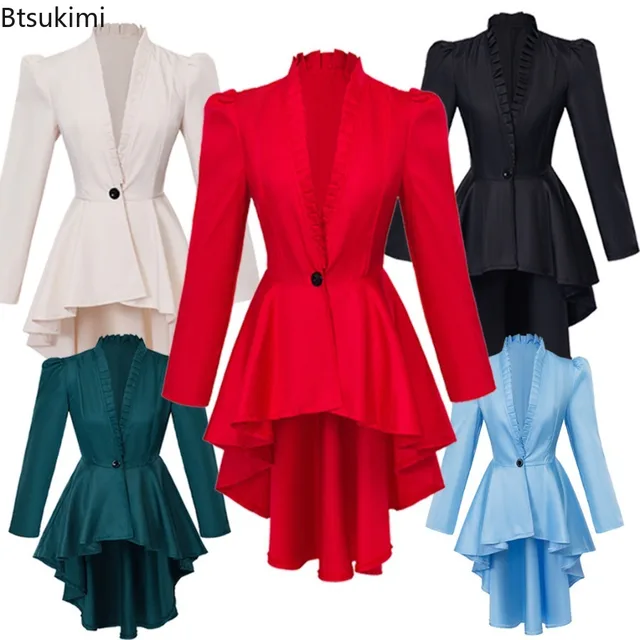 Nouveau 2026 vêtements de Renaissance pour femmes Steampunk médiéval manteau de queue veste gothique victorien rétro femmes redingote tenue veste manteau 1