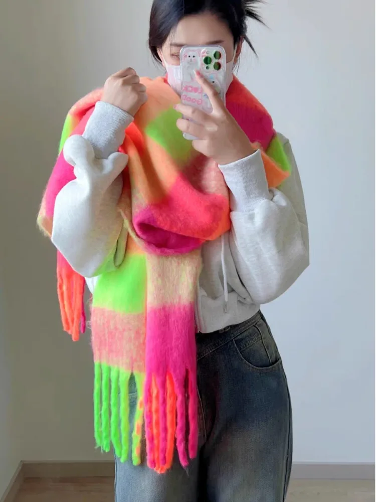 Designer Brand Custom Plaid Scarf Color Scarf Thickened Scarves for Women 목도리 Hot Selling Free Shipping