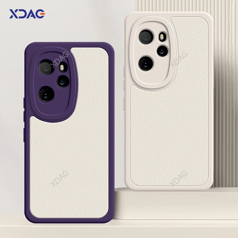 Coque Litchi Peel Pattern Cover Per Honor 100 Pro 100Pro 5G Protezione Per Fotocamera Classic Leather Lamb Skin Back Guscio Originale