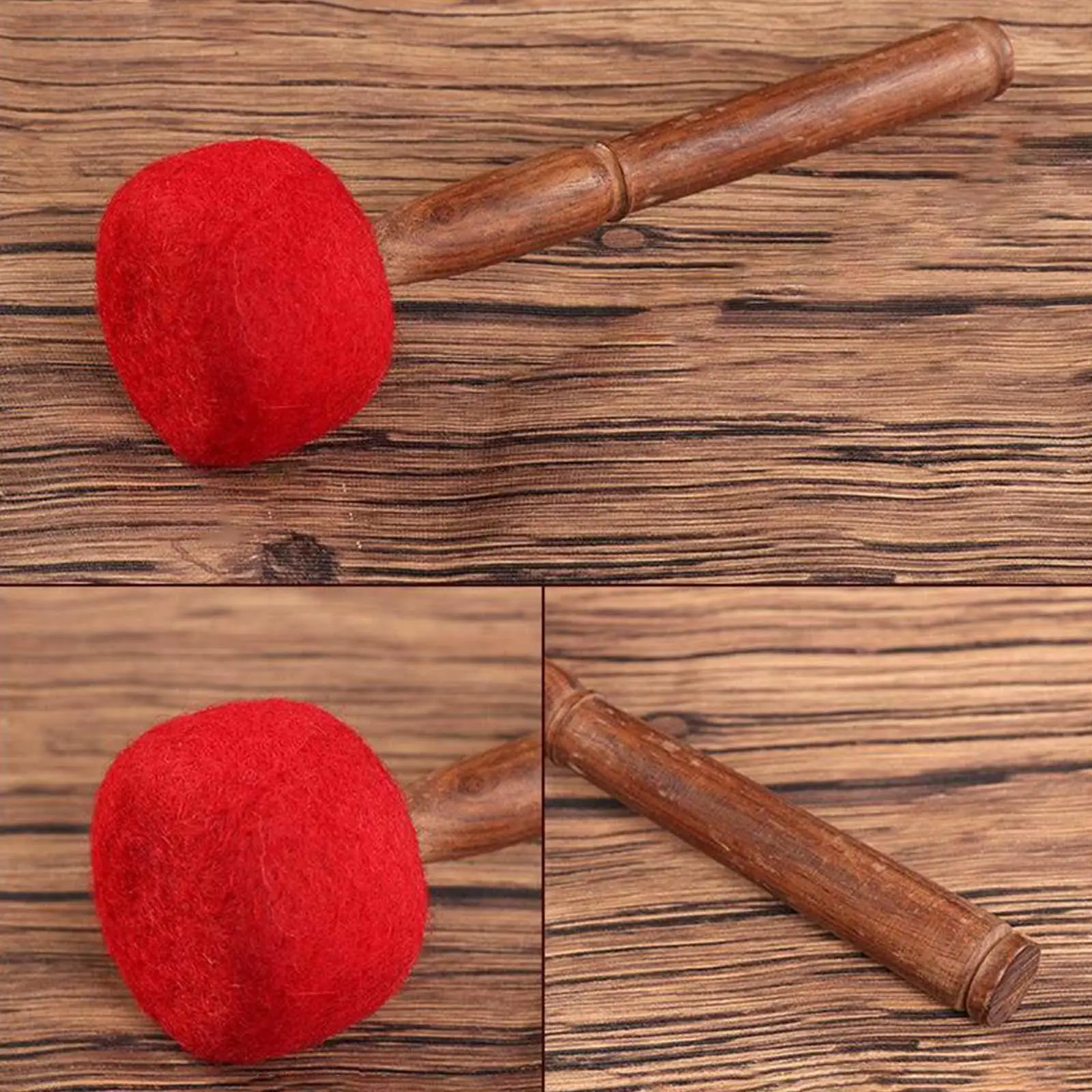 Sound Bowl Mallet Handcrafted Wool Felt Hammer for Yoga Buddhist Meditation