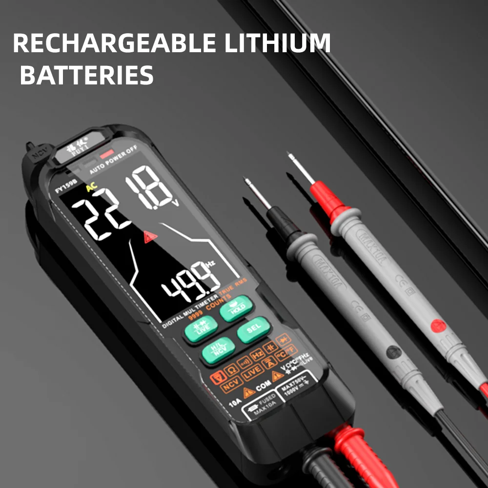 Newest USB Charge Smart Multimeter Digital Profesional AC DC Current Voltage Detector Pen Capacitance Temp Auto Range Tester 5