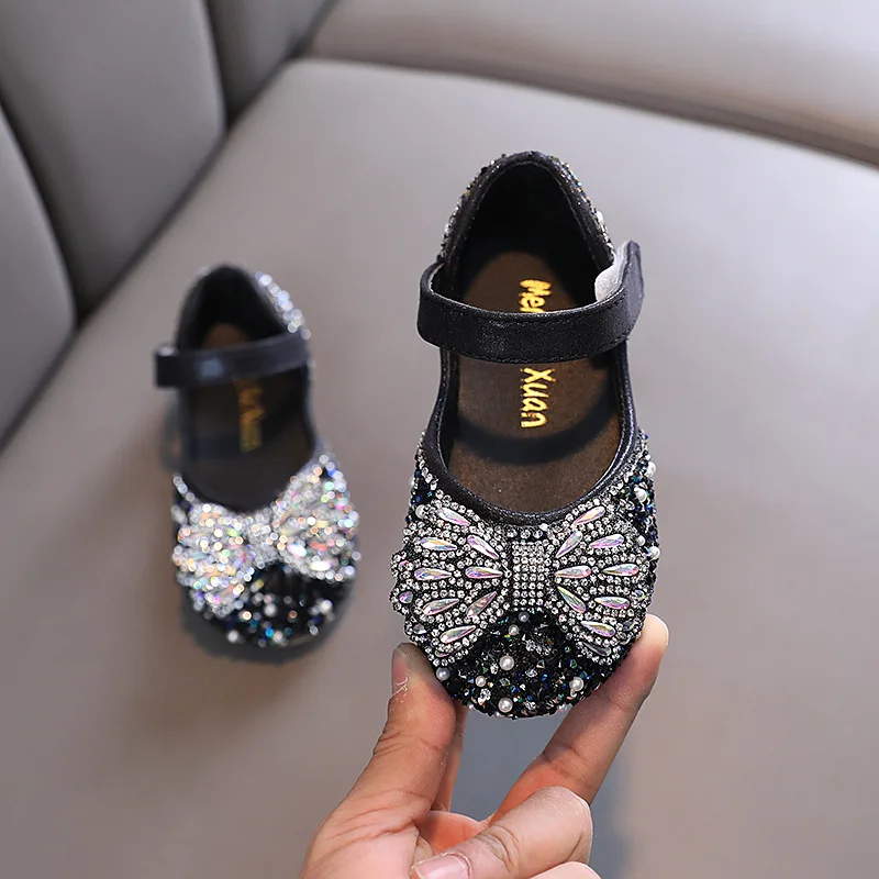 Little Girls Leather Flats Princess Dress Shoes Size 21-36 leather shoes girls flats girls shoes