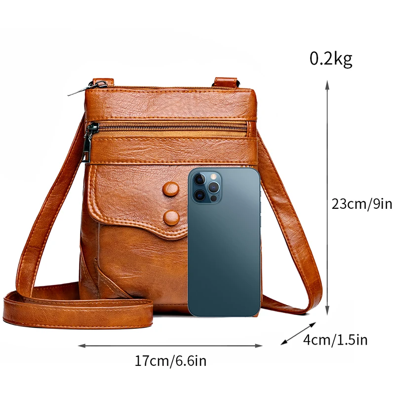 New Women's Soft PU Small Crossbody Bag Fashionable and Versatile Single Shoulder Zipper Phone Key Zero Wallet Women's Wallet