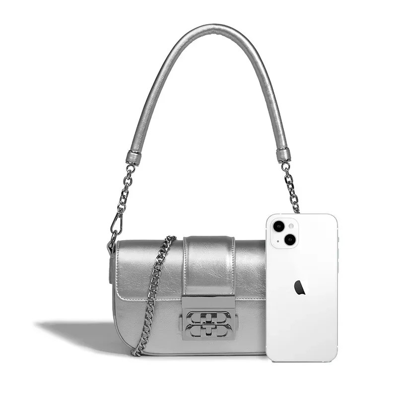 Leather Underarm Bag Chain Fashion Shoulder Bag for Women's Advanced Sense Crossbody Bag Casual Adjustable Commuting Handbag