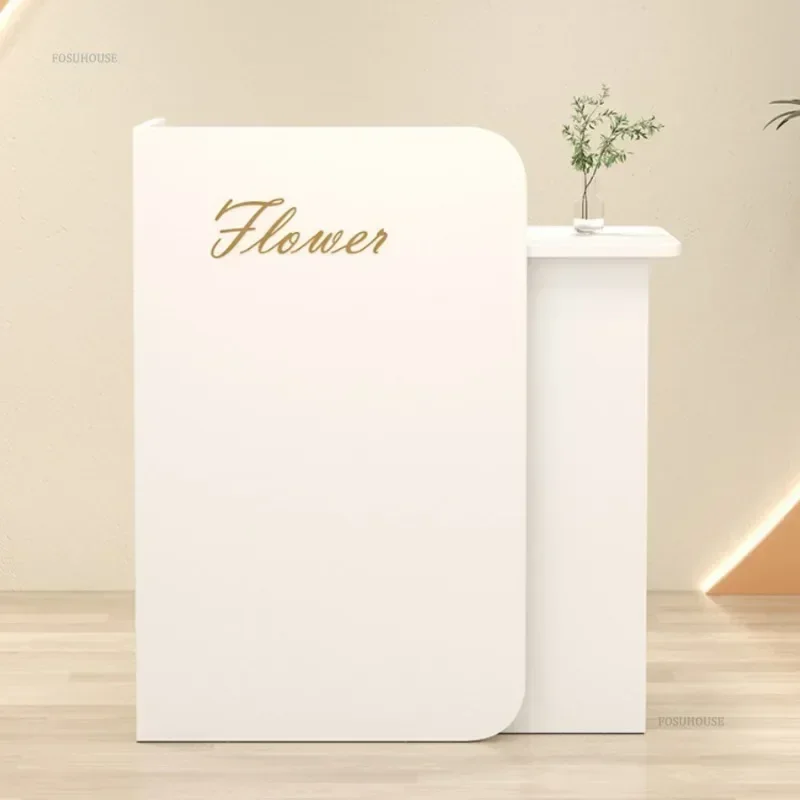 Modern Shop Hotel Reception Desks Clothing Store Consultation Desk Simple Cash Register Tables for Beauty Salon Bar Counter E
