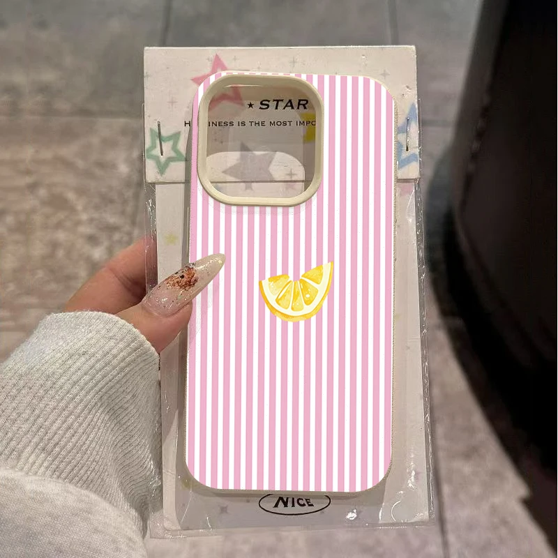 Vibrant Orange, Pink, and White Striped Phone Case - Sleek Soft Cover Design