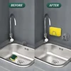 Wholesale Stainless Steel Sink Sponge Holders Self Adhesive Kitchen Drain Drying Rack Shelf Home Storage Wall Hooks Organizer 3